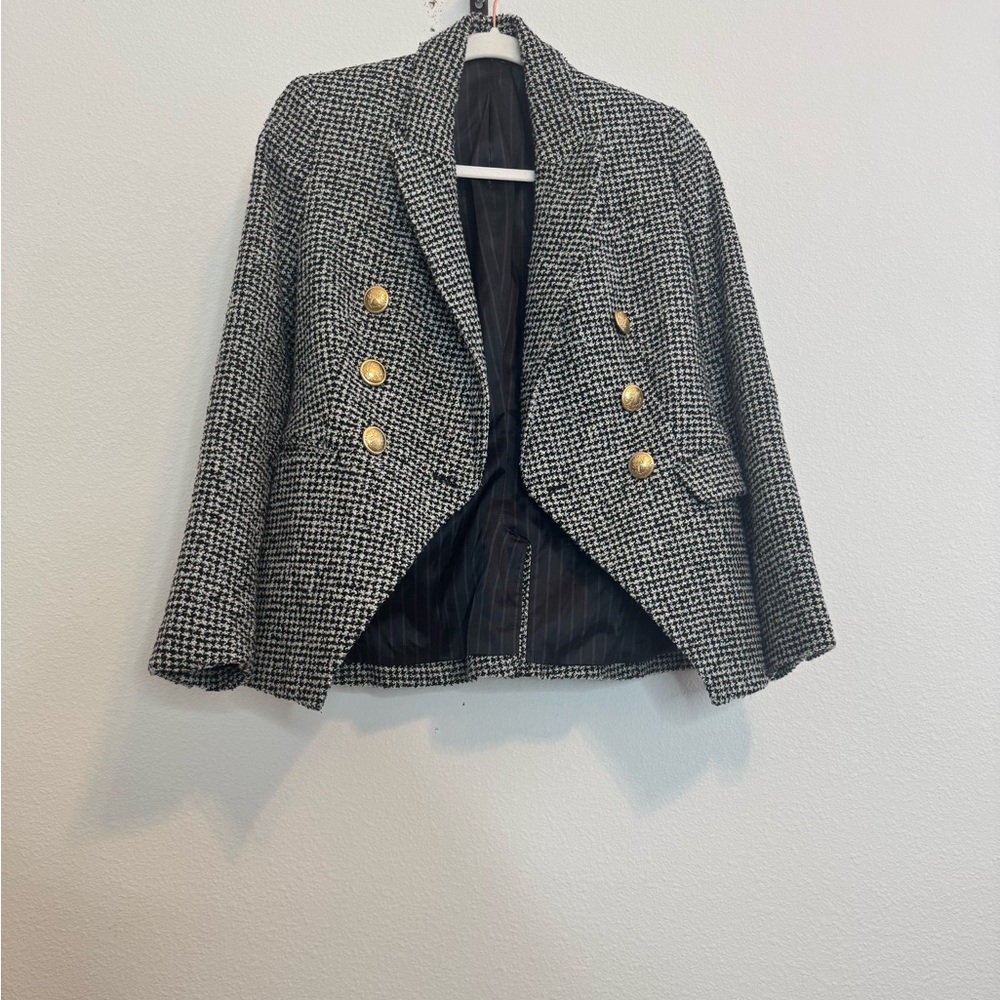 Express Houndstooth Novelty Button Double Breaste… - image 3